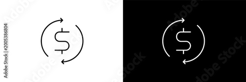 Slika na platnu currency circulate  outline icons in cryptocurrency category