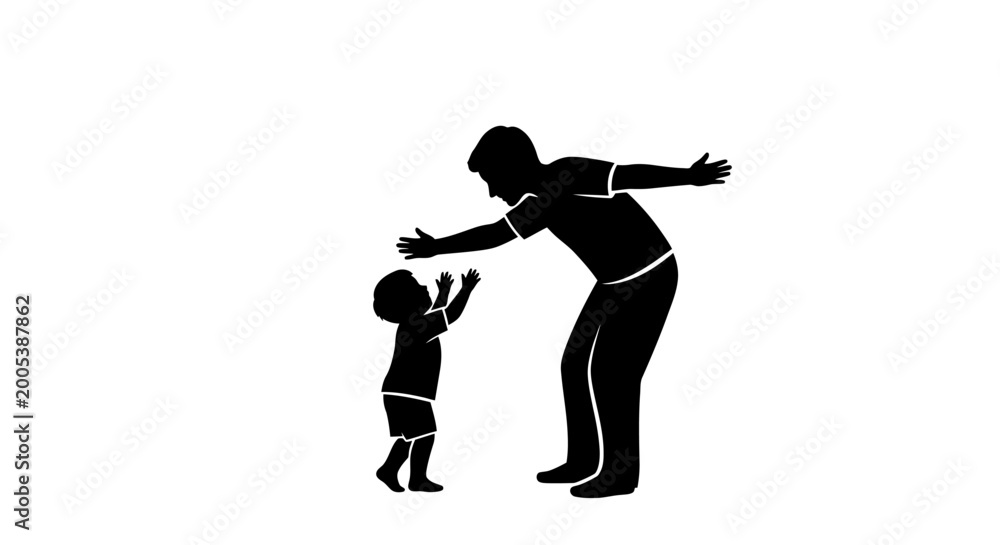 Fototapeta premium Mother and child playing together outside.