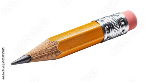 Tableau sur toile Yellow wooden pencil with pink eraser and metal ferrule