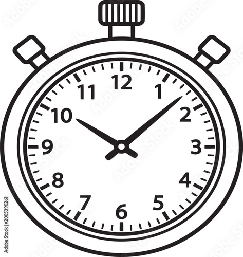 Canvas Print Vintage stopwatch illustration a classic timekeeping device in black and white