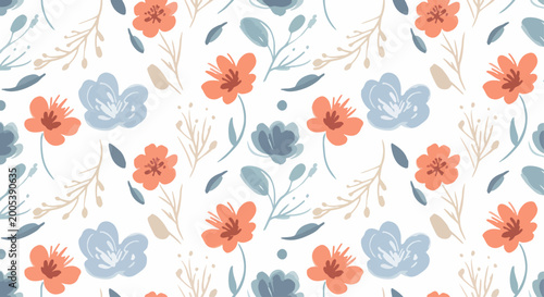 Obraz na plátne Light decorative botanical background with airy visual feel