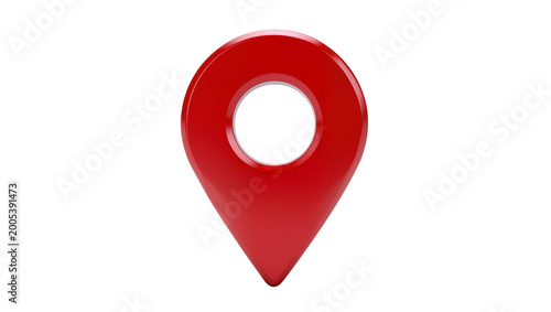 Photos Glossy red location marker with circular void