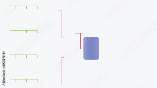 Minimalist tournament bracket vector, sports competition playoff chart, clean organizational tree diagram for business hierarchy or game results