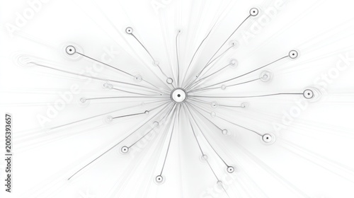 Abstract illustration of interconnected points radiating lines on a white background