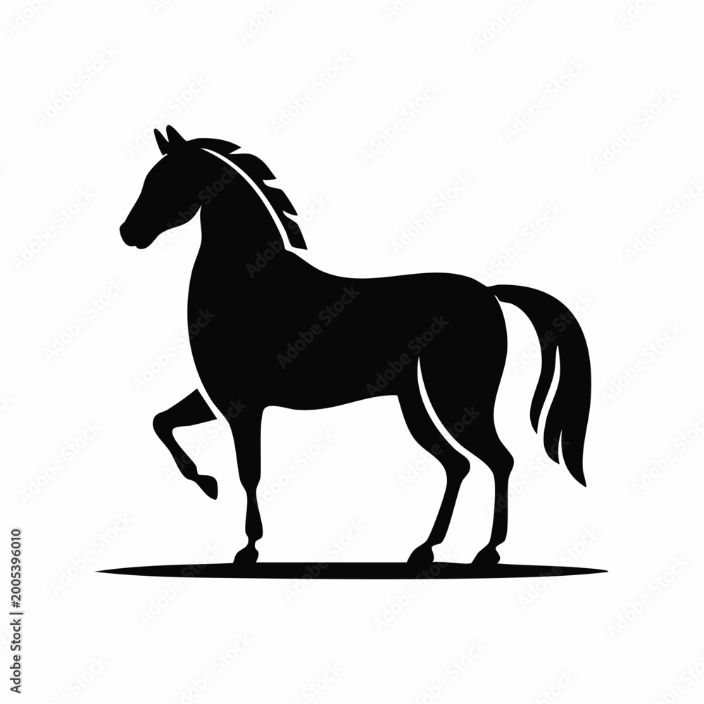 Fototapeta premium Black Silhouette of a Horse