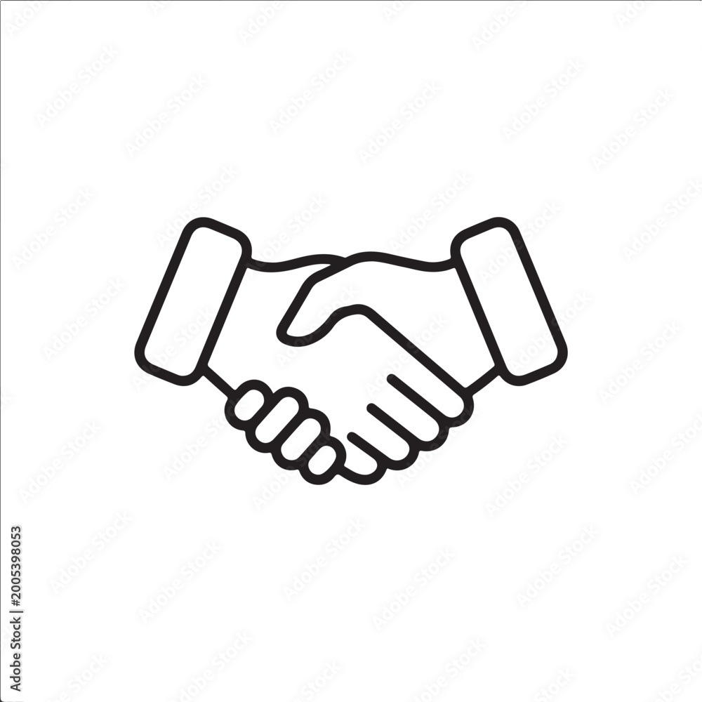 Fototapeta premium Handshake icon symbolizing agreement vector illustration