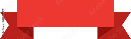 Free Download Classic Horizontal Red Ribbon Banner with Symmetrical Folds and Shadow Detailing for Festive Titles and Award Announcements - GFXLoad