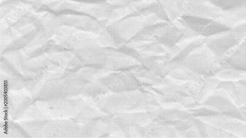 Halftone Crumpled Paper Texture with Grunge Folded Comic Style Background