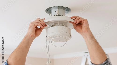 A ceiling fan installation home repair.