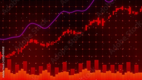 Cryptocurrency & Forex Trading Chart,  Dynamic Financial Graph Loop Motion