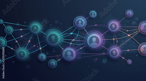 Abstract Social Network Graph with Profile Nodes and Connections