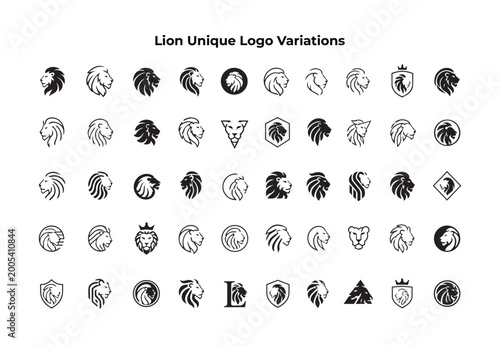 Lion unique logo variations