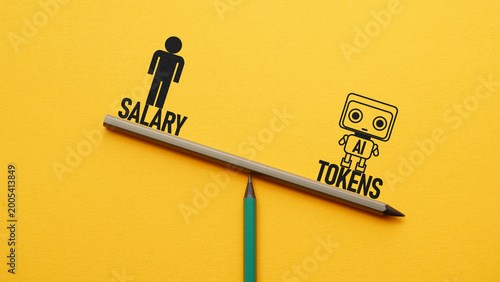 AI token pricing vs salary comparison, cost of artificial intelligence usage against human wages, digital economy pricing model, automation cost efficiency, workforce value and income comparison