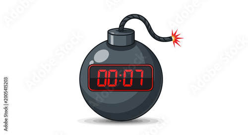 Tableau sur toile Explosive Bomb with Timer Countdown Digital Display