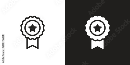 Approval Vector Icon. Award Badge Icon. Certificate symbol. Premium ribbon Icon
