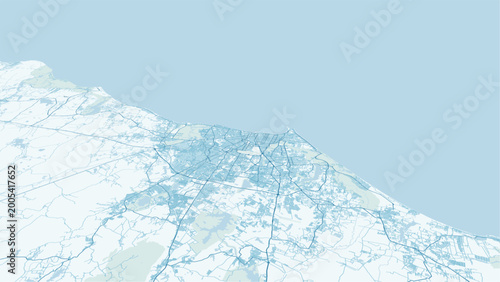 Fotografi Modern minimalist vector map of Fortaleza, Ceara, Brazil