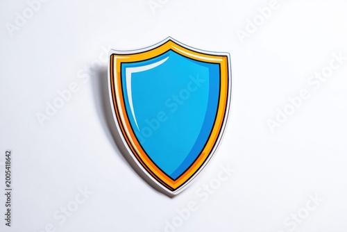 Free Download Blue shield icon on white background with shadow - GFXLoad