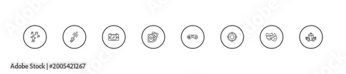Photos outline icons set - , editable vector for web and mobile