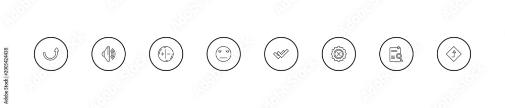Obraz premium outline user interface icons set - white balance, boring, double checking. editable vector for web and mobile ui