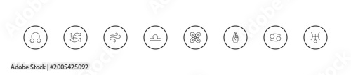 Foto outline zodiac icons set - air, libra, affluence