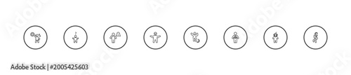 Fotografia outline feelings icons set - stupid human, disappointed human, pissed off human