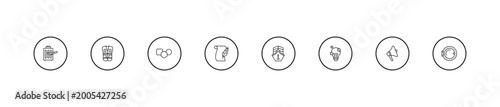 Photos outline people skills icons set - shapes, poet, cargo ship front view