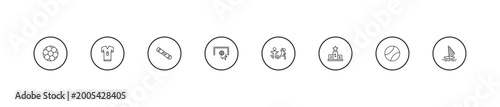 Fotografija outline sport icons set - snowboard, football, excercise