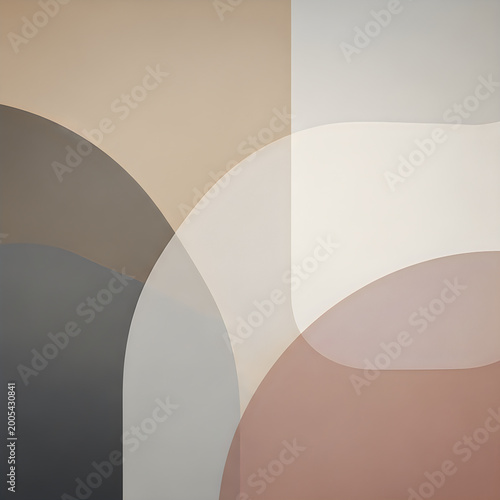 Modern abstract geometric shapes with earthy tones and overlapping layers