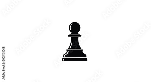 Bild auf Leinwand Black chess pawn silhouette on a white background isolated game piece vector gra
