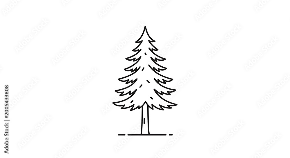 Fototapeta premium Minimalist pine tree illustration