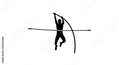 Pole vaulter silhouette