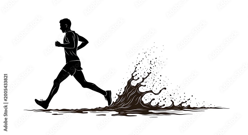 Fototapeta premium Silhouette of a runner
