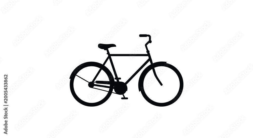 Obraz premium bicycle silhouette against a white background simple black outline of a classic road bike high quality professional detailed modern elegant stylish