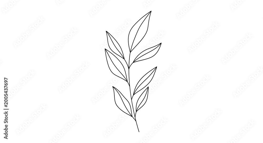 Fototapeta premium Minimalist leaf illustration