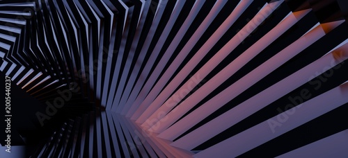 Abstract architecture background geometric shapes in design interior 3d render