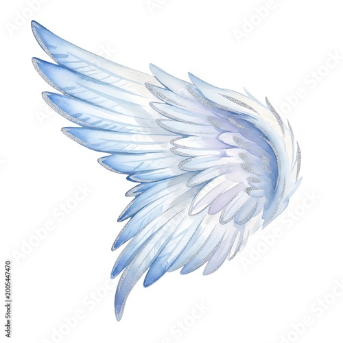 Watercolor angel wing