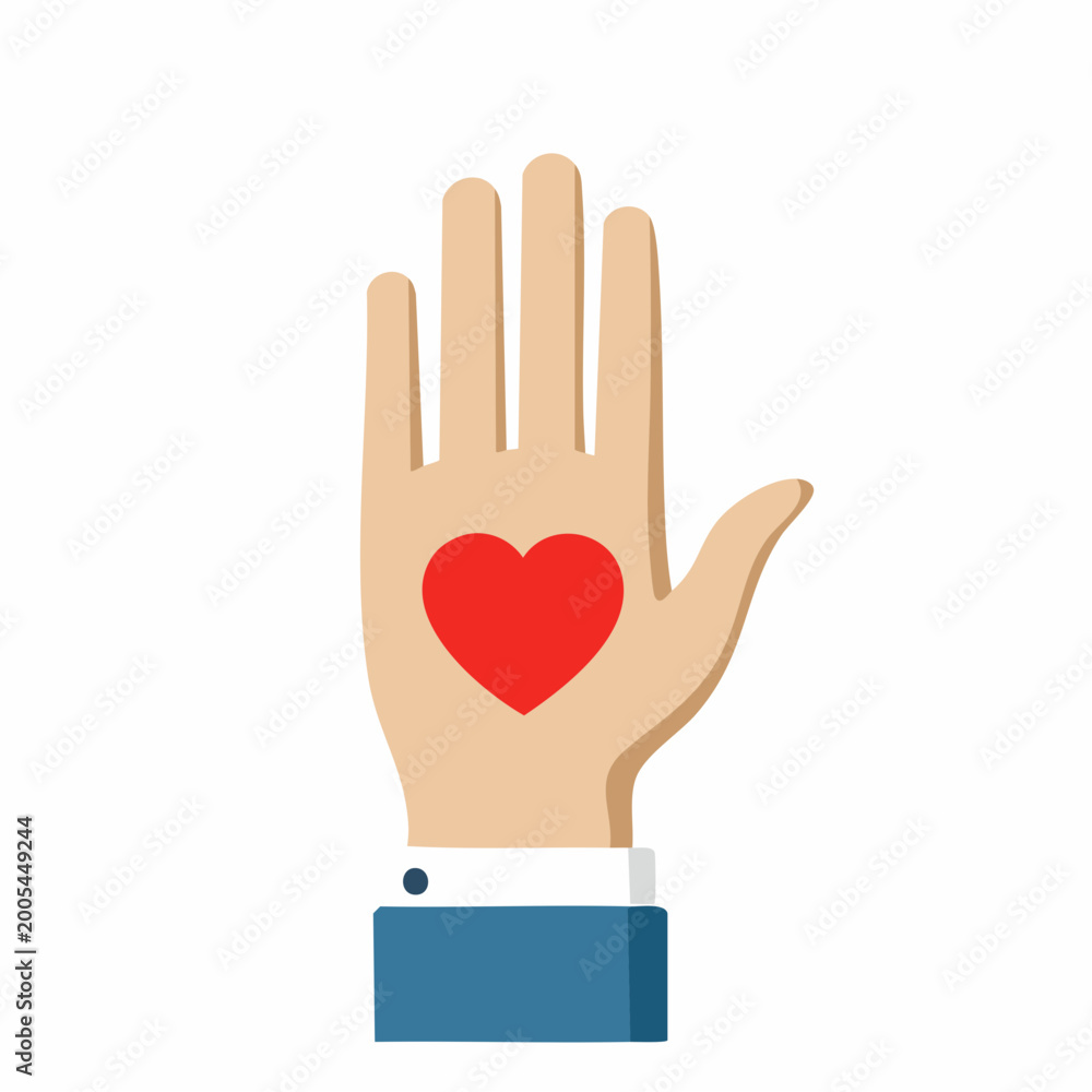 Obraz premium Hand with Red Heart Symbol