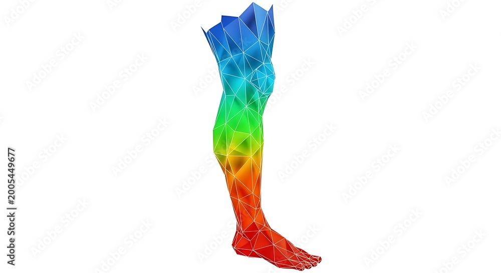 Fototapeta premium Abstract geometric human leg