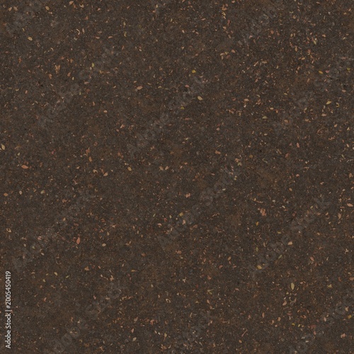 Detailed Grungy Soil and Leaf Debris Seamless Surface Ground Texture
