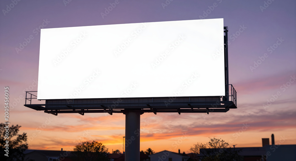 Obraz premium A billboard with a sunset in the background