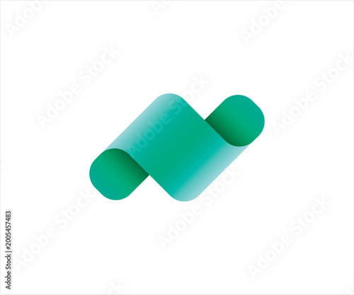Abstract Gradient Geometric Logo with Rounded Shapes and Modern Flow Design