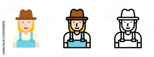 Tableau sur toile Village Farmer Character for Creative Agriculture Concepts & Rural Illustration