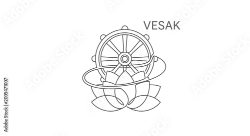 Canvastavla Buddha Wheel of Dharma Vesak Symbol.