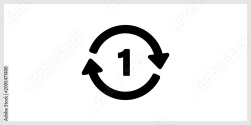 Circular Arrows With Number 1 Inside