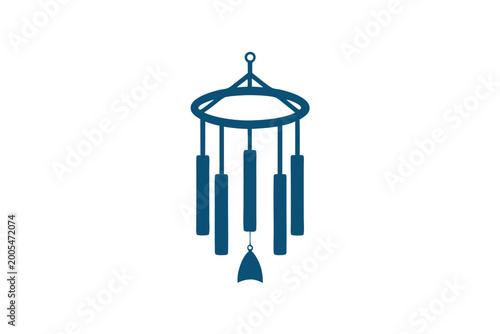 Konstfotografi Modern Wind Chime Vector Icon Silhouette for Minimalist Design Projects