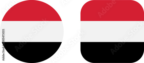 Free Download Yemen flag icons in circle and rounded square shapes - GFXLoad