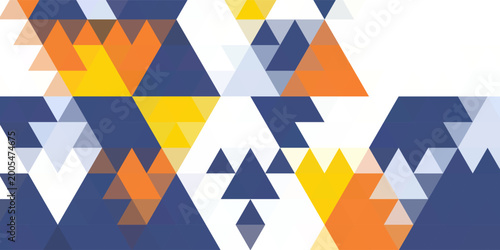 blue orange light blue abstract geometric background. Modern overlapping triangles. tri color shapes for your message. Business or tech presentation, app cover template