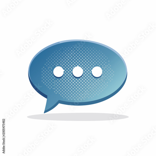Blue Speech Bubble with Ellipsis