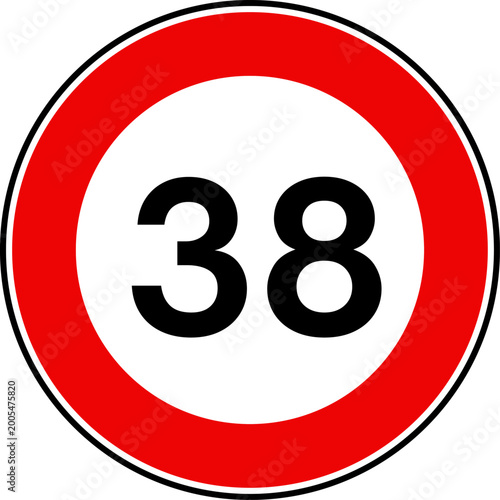 Free Download Speed Limit 38 kmh Traffic Sign Vector - GFXLoad