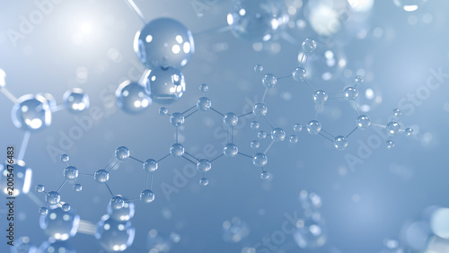 Foto aficamten molecular structure 3d, cardiac myosin inhibitor structural chemical f